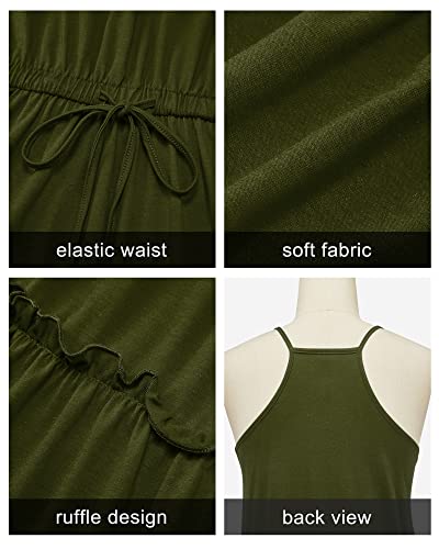 Image of Newshows Women's Summer Casual Dress Cute A Line Ruffle Hem Flattering Fit Beach Vacation Sundress