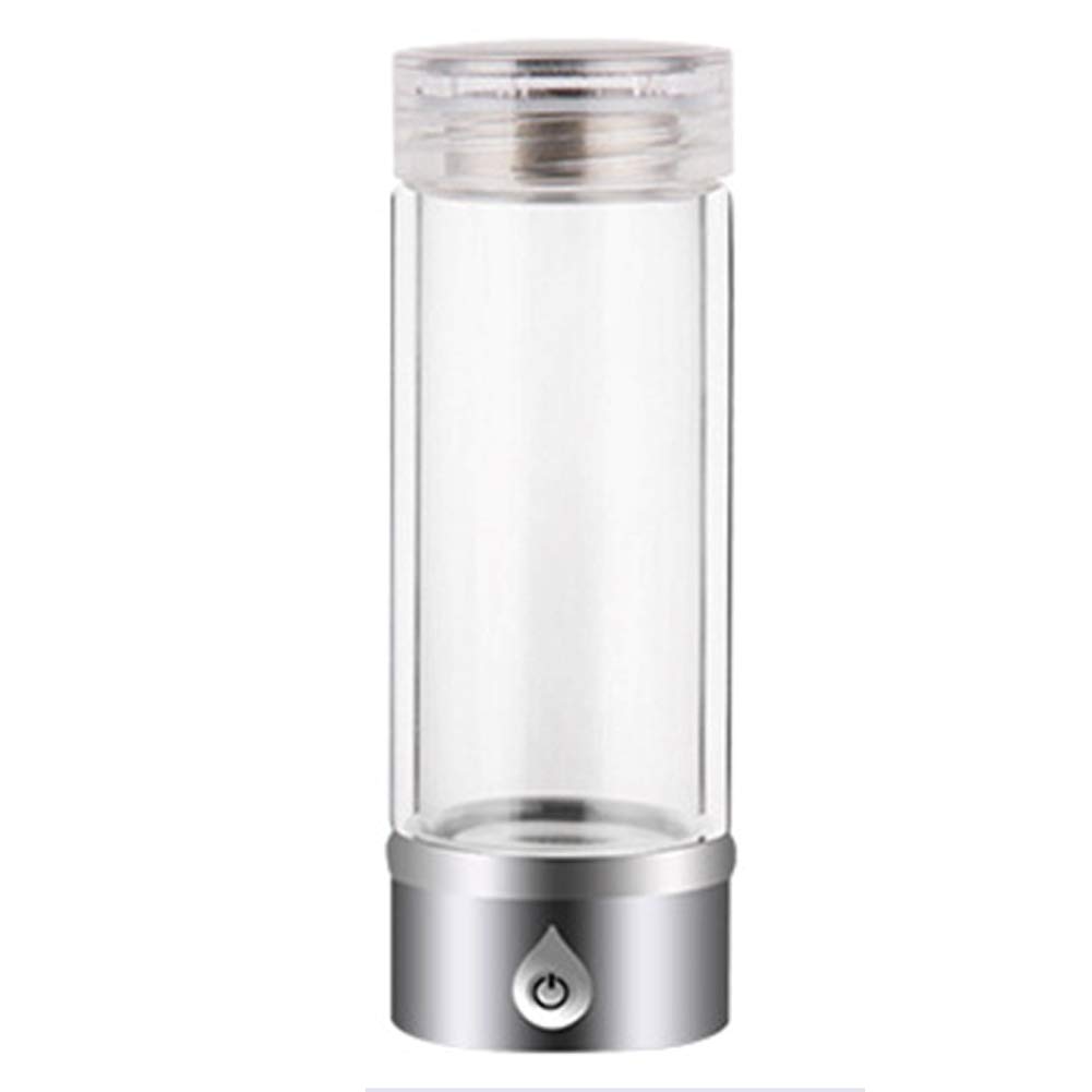 3 mins Hydrogen-Rich Generator Anti Aging with Portable Glass Bottle Water Rechargeable Hydrogen Maker Antioxidant Health Care Cup,White