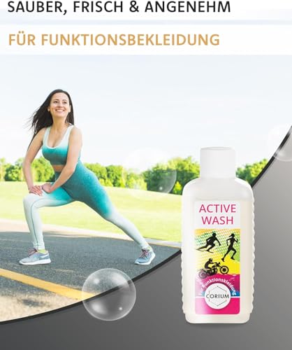 Corium | Spezialwaschmittel für Funktionskleidung, für Hand- & Maschinenwäsche, effektive Reinigung bei 20 Grad, 250ml