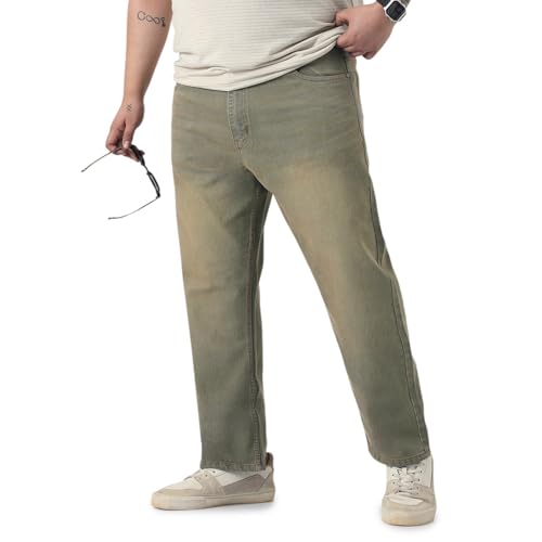 Image of Urbano Plus Men's Straight Fit Heavy Washed Jeans Stretchable