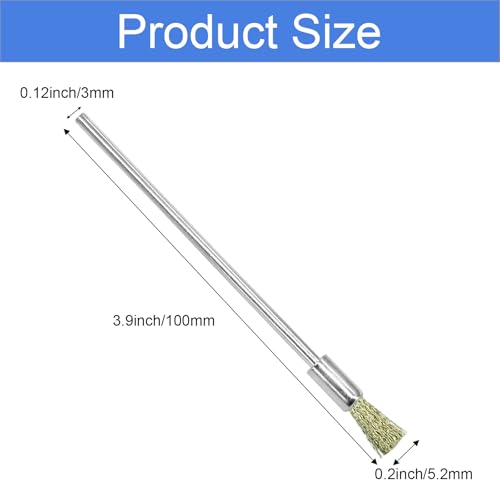 Image of Extended Cleaning End Copper Wire Brush Pen, Mandrel Rust Paint Removal Bits, Polishing Rotary Tool Accessories - 10Pcs