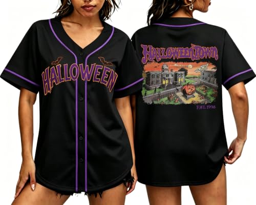 LAZYCHILD Halloween Shirts for Women Funny Halloween Ghost Button Down Top - image 1