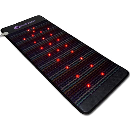 MediCrystal Infrared Heat Gemstone Mat - 7 Natural Crystals + Photon Red, NIR & MIR Lights - Quadrupole Static Magnets - Negative Ions - FIR Heating Pad (Single 76" L x 40" W)
