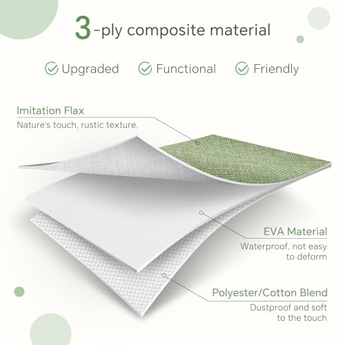 Image of FinishingBo Fabric Cubes Storage Basket, 6 Pack 11x11 in with Handles Foldable Cube Storage Bins, for Shelves, Home, Office, Nursery Organizers (White / Green)