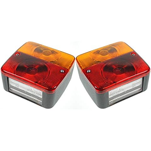 BITS4REASONS MAYPOLE NEW MODEL PAIR (2X) MP17B RADEX SQUARE COMBINATION LAMP, STANDARD FIT ON MAYPOLE REAR TRAILER BOARDS - REAR TRAILER LIGHTS Cover