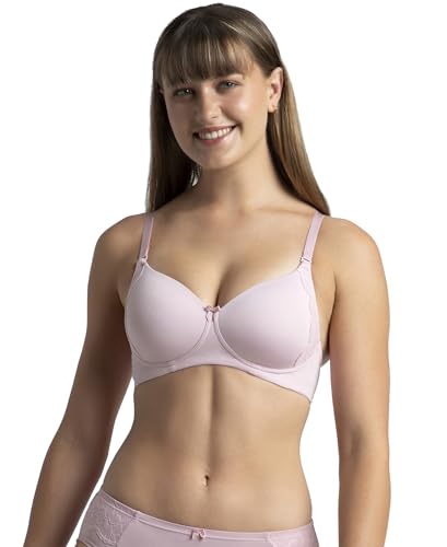 Image of Jockey 1816 Women Wirefree Padded Soft Touch Microfiber Elastane Stretch Full Coverage T-Shirt Bra with Lace Styling