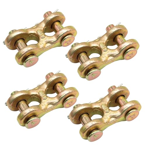 Aoserge 4 Pack 5/16 Inch Twin Clevis Link - Heavy Duty Alloy Steel Chain Repair Links for Safety Chains, Towing & Industrial Use - 5/16 Inch Chain Connectors with High Load Capacity & Corrosion