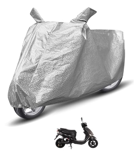 Image of Auto Hub Waterproof Scooty Cover Compatible with Hero Electric Photon Dustproof, UV Protection Two Wheeler Scooty Electric Photon Cover - Metallic Silver
