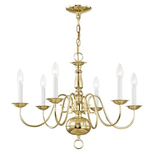 Image of Livex Lighting 5006-02 Williamsburgh 6-Light Chandelier, Polished Brass