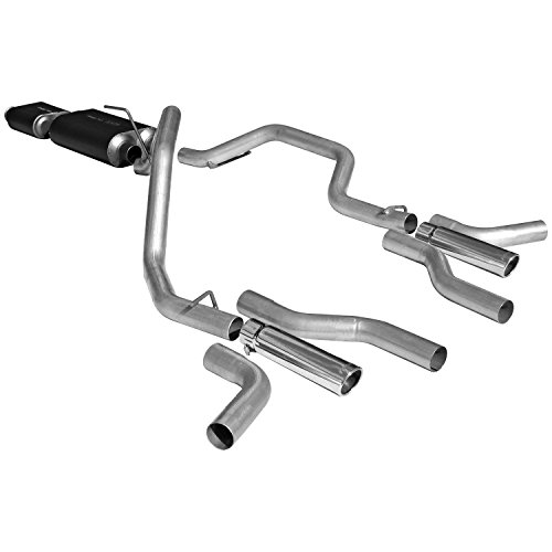 Image of Flowmaster 17425 American Thunder Cat-Back Exhaust Kit Dual 2.5 Inch Tailpipes Aluminized Steel 3 Inch Polished Stainless Steel Tips Compatible with 2000-2006 Toyota Tundra 4.7L 2 /4WD All Wheelbases