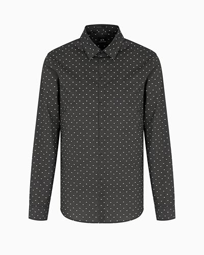 Armani Exchange Men's Long Sleeve Slim Fit Micro Print Shirt2