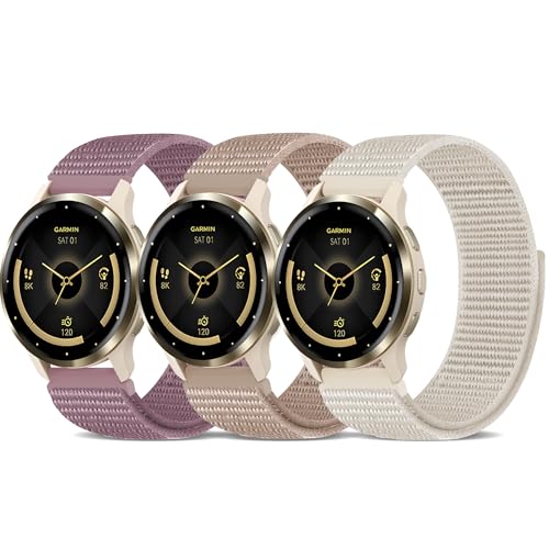 Laband 22mm Sport Nylon Band Compatible with Garmin Venu 3 45mm/Venu 2/Vivoactive 4/Venu 4 45mm Quick Release Soft Lightweiht Adjustable Wristband Strap for Forerunner 265/255/255 Music Women Men