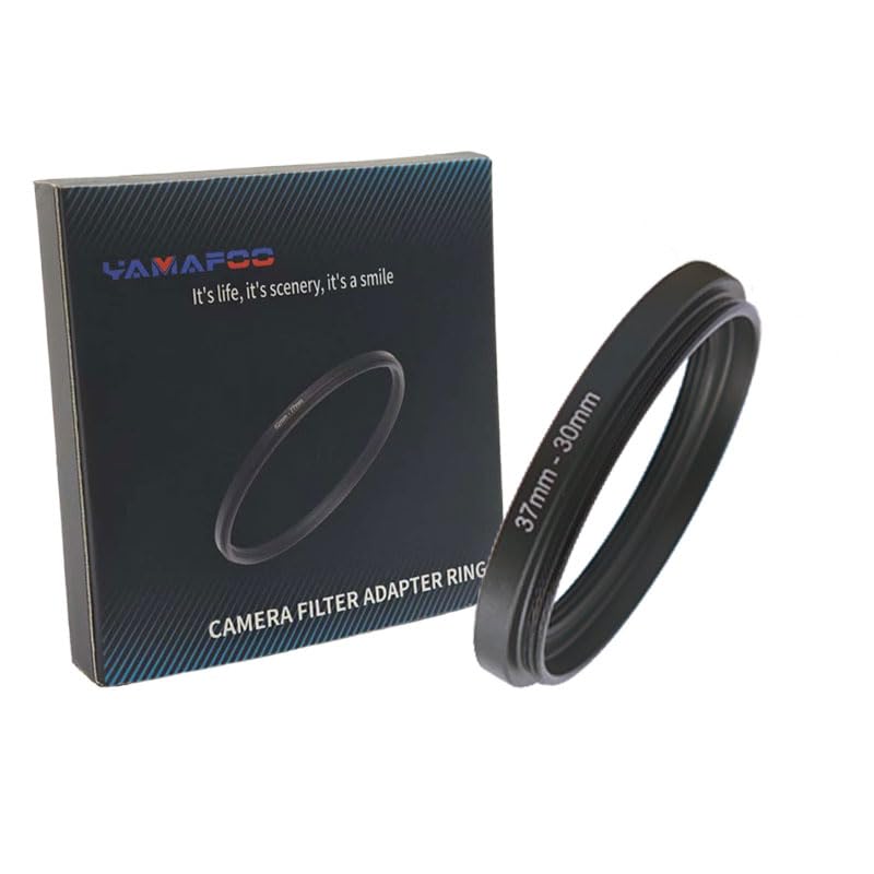 YAMAFOO 37mm to 30mm Step-Up Ring/Step Down Rings Filter Adapter for All Brands UV ND CPL Metal Ring Step-Up Rings Adapter Filter,Black(37-30)