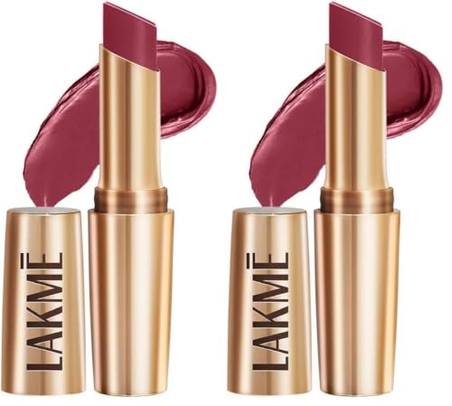 Image of LAKME Powerplay Priming Matte Lipstick, Smooth Matte Finish, Lightweight Lipstick, Smudgeproof, Lasts 16hrs, Hydrates Lips, Maroon Mix, 3.6g (Pack of 2)