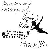 Wandtattoo Peter Pan Wand Sticker Vinyl Aufkleber Wandsticker Abnehmbare Wohnzimmer Schlafzimmer Büro Wanddeko Wandtattoos für Kinderzimmer