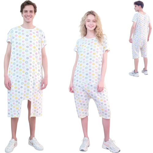 Image of Unisex Anti-Strip Adaptive Jumpsuit with Back-Zipper,One-piece Short-sleeved Trousers,Suitable for Seniors,Dementia Patient,Alzheimer's Patients,Incontinence Care