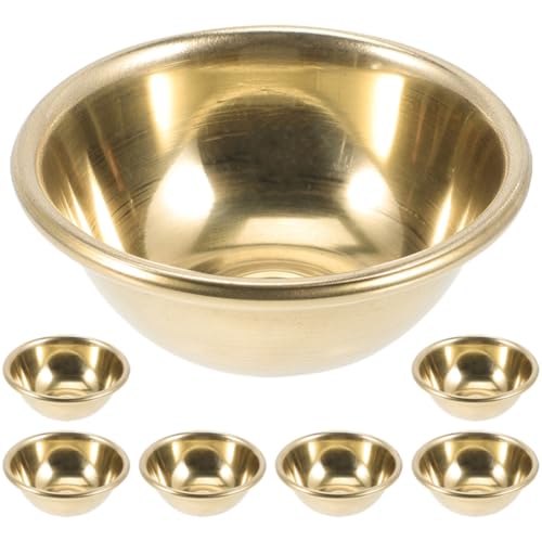 Toddmomy Cuencos Dorados de Latón para Yoga y Ritual Budista, Set de 7 para Ceremonias y Decoración en Casa