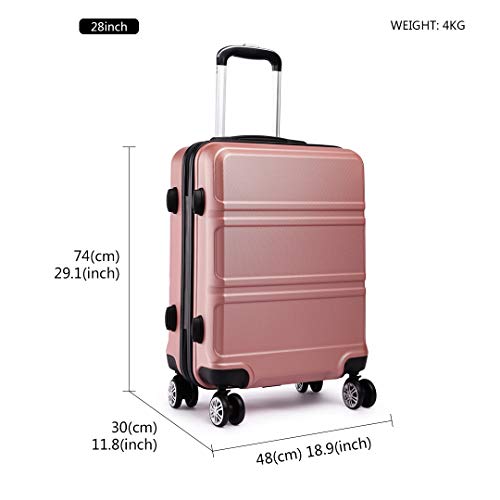 Kono 3-teiliges Kofferset in Roségold mit Hartschale und TSA-Schloss