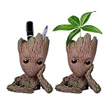 WT WINGTENG 6'' Baby Groot Flowerpot Succulent Planter Pot Pen Holder Cute Desk Decor Garden Home Gift for Friends Kids Indoor Plants
