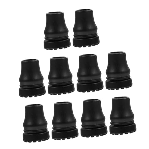 Yardenfun 10個拐杖防滑脚? 滑り止め設計 転倒防止 耐摩耗 プラスチック製 交換用杖先カバー 高齢者用歩行補助具対応