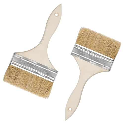 Brochas Pintura Set de 2 Piezas Pinceles Pintura Pared con Mango de Madera Cepillo de Pintura para Paredes Techos Bricolaje en Casa, Ancho 100mm+120mm