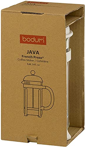 Bodum 1903-913 Java Kaffeebereiter, 3 Tassen, 0,35 L, Mehrlagig, weiß, 7,5 x 13,5 x 18,9 cm, 6 Einheiten