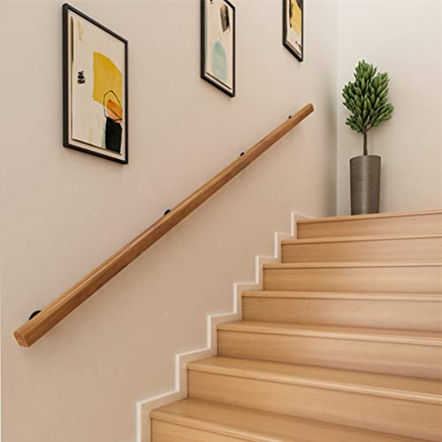 Rampe d'escalier en bois pour personnes âgées garantissant un appui mural stable