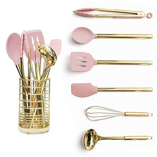 Gold Pink Kitchen Utensil Set With Hol Buy Online In El Salvador At Desertcart