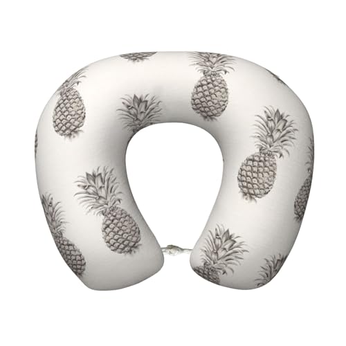 Pidgazdfgv Bonita almohada de viaje de piña para el cuello, almohada de espuma viscoelástica, lavable a máquina, festival