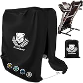 ClawsCover Folding Treadmill Cover Waterproof Dustproof Running Machine Cover Exercise Workout Equipment Protective with Windproof Drawstring and Air Vents Fits for Home Gym Indoor Outdoor
