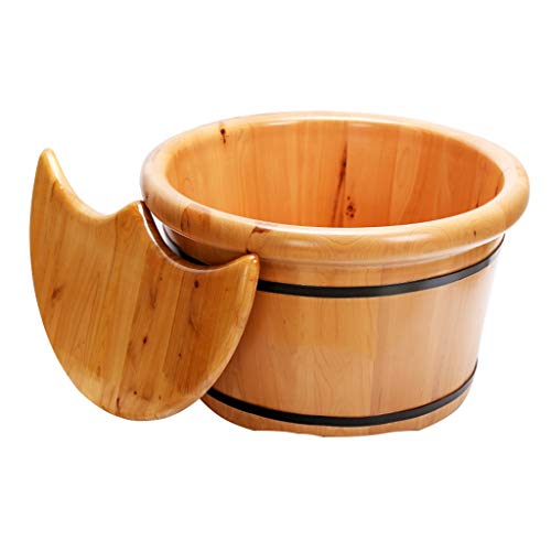 Spa de pies de madera robusto con tapa 26 cm miniatura 1