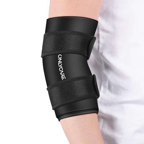 Elbow Ice Pack, ONLYCARE Soothing Compression Sleeve for Injuries, Upgraded Adjustable Gel Ice Pack...