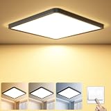 bedee LED Deckenleuchte Flach, 36W Deckenlampe Eckig Panel für Bad/ Flur/ Schlafzimmer/ Keller/ Balkon, 2.4cm Ultra Dünn LED Lampen, 3000K/4500K/6000K Neutralweiß Einstellbar, 4800LM…