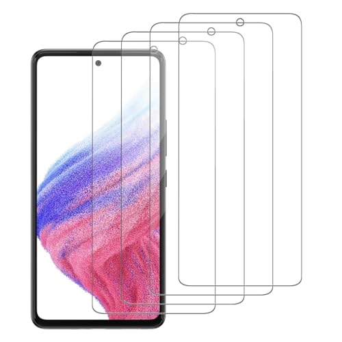 iCsapr 4 Pack Glass Screen Protector Compatible for Samsung Galaxy A53 5G / SM-A536U SM-A536U1 [9H Hardness]-HD Screen Tempered Glass Scratch Resistant Easy Install [Case Friendly]