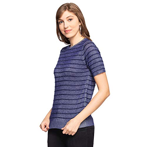 Image of Pepe Womens Round Neck Stripe Knitted Top