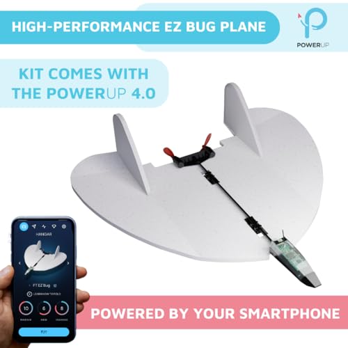 Image of POWERUP 4.0 EZ Bug Paper Airplane Kit Smartphone Controlled RC Plane Motor | Autopilot & Gyro Stability Ensure Simple Flight. Ideal Present for Creative Aviation Tech Tinkerer Makers. Heavy-Duty Frame