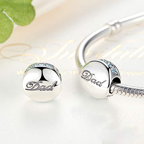 Eternalll Love Life Dad Mom Sister Bead Charms Authentic 925 Sterling Silver Jewellery Crystal Beads Love Family Best Birthday Christmas Gift For European Charms Bracelet (Dad) #TOP4