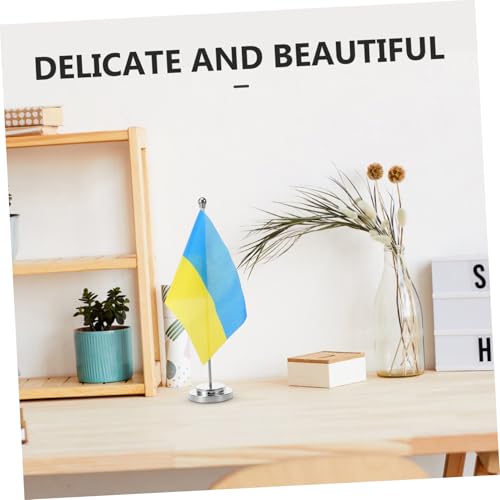 Drapeau de table ukrainien Toddmomy avec support métallique pour bureau et événements - 7
