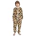 ALAZA Leopard Fashion Unisex Onesie Pajamas Long Sleeve Hooded One Piece Costume Sleepwear 13-14Y
