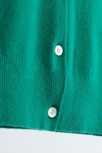 Image of JENNIE LIU Women's 100% Cashmere Button Front Long Sleeve Crewneck Cardigan Sweater