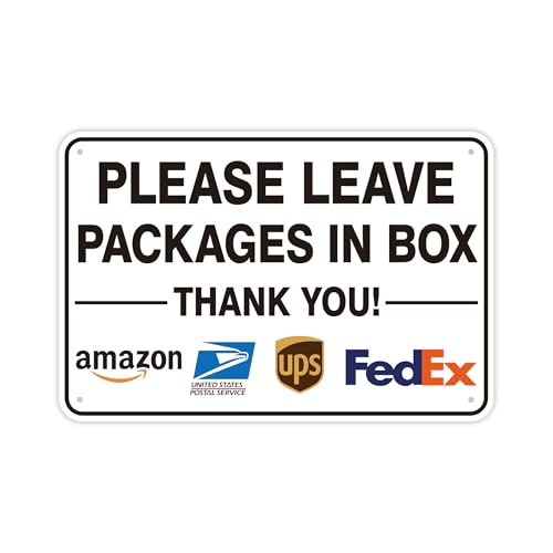 Please Leave Packages and Deliveries In Box Sign, Self-Adhesive Waterproof and Durable Delivery Signs for Packages, Please Place Packages Here Sticker for Home, Office, Shop, Box, Door 11.7