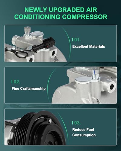Image of SCITOO AC Compressor for Hyundai for Sonata 2.5L 1999-2001 | Fast Cooling, Ultra Low Noise (≤72 dB)Air Conditioner Compressor with Clutch, Easy Installation, 9770138171 9770138171RU