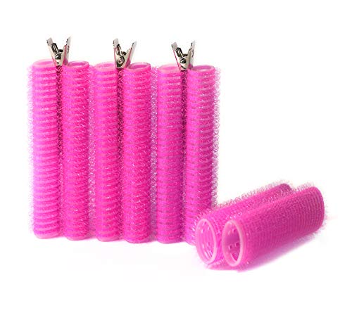 MeowPrint Double Layer Hair Roller Combination Easy Use Air Bangs Hair Curler Clamp Fluffy Hairdressing Tool 4Pcs Rose Red