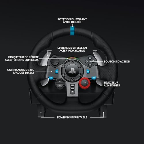 Volant de course Logitech G29 SE avec pédalier et levier de vitesse pour PS5 PS4 PC - 5