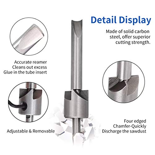 pen mill set 7 pc pen barrel trimming system with 34 inch cutting head 7mm 8mm 38 inch 10mm pilo ctutter shafts 0 size adaptor sleeve and hex key wrench pen barrel mill trimmer set