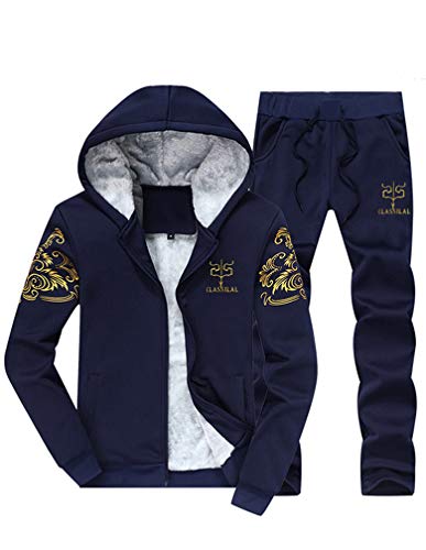 Image of PASOK Men's Casual Tracksuit Full Zip Running Jogging Athletic Sports Jacket and Pants Set