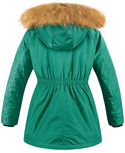 Image of CREATMO US Girl's Long Winter Warm Parka Sherpa Trimmed Collar Puffer Ski Jacket Coat