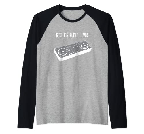 Dj Mezclador Controlador Dj Set Equipo Gear Giradiscos DJ Camiseta Manga Raglan