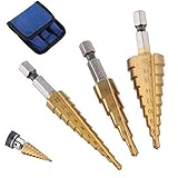 New HSS Stahl großer Schritt Cone Drill Titan Bit Set Lochschneider.