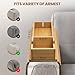 Bamboo Sofa Armrest Tray - Couch Arm Tray with Detachable Couch Cup Holder - 2 in 1 Anti-Slip Foldable Sofa Armchair Caddy Table - Cup Holder for Drinks Cellphone Snacks, Remote